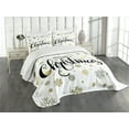 thumbnail image 3 of Ambesonne Christmas Quilted Bedspread Set 3 Pcs, Merry Xmas Snowflake, Queen Size, Multicolor, 3 of 5