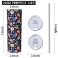 thumbnail image 3 of Pioneer Flower Floral Print Pattern 20oz Skinny Tumbler with Straw & Lid, Double Wall Vacuum Insulated Cup, Leak-Proof, Cup Holder Friendly, Hot 6H Cold 12H, 3 of 6