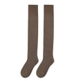 thumbnail image 1 of Calcetines PRINxy para mujer, regalos para mujer, lisos, hasta la rodilla, informales, de invierno, cálidos, de algodón, tejidos, suaves, alargados, color café, talla única, 1 of 1