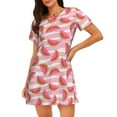 thumbnail image 1 of Balery Sweet Watermelon Camisón de manga corta con cuello redondo para mujer, cómodo y elegante., 1 of 6