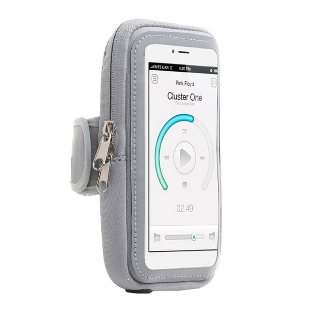 Funda para brazo con pantalla táctil, soporte para teléfono, brazalete para fitness, funda para teléfono móvil de 5,2 a 6,0 pulgadas, gris Advancent AP001362-06