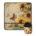 thumbnail image 2 of HELLHERO Sewing Machine Mat Premium Fabric Non Slip Removable Storage Bag to Keep Sewing Accessories for to Keep Tidy, Sunflowers Butterfly, 2 of 5
