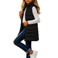 thumbnail image 6 of Mifsaly Girls Long Puffer Vests Kids Tween Zip Up Stand Collar Quilted Vest Fall Winter Casual Going Out Play Back to School Padded Coat with Pocekts, 6 of 10