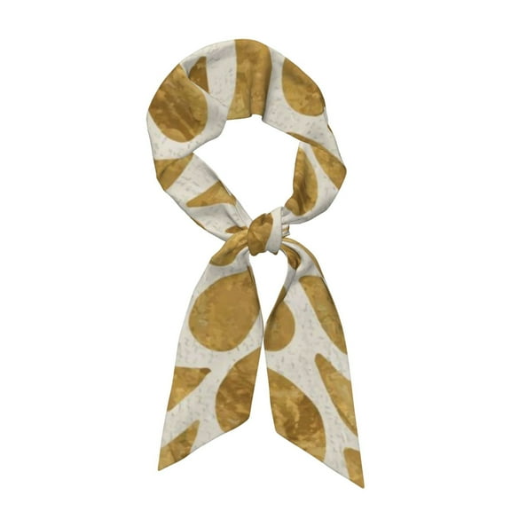 Xecao Gold Drops Pattern Large Satin Head Scarf - Satin Hair Scarves Silk Bandana Scarf Headscarf Silk Feeling Scarf for Women