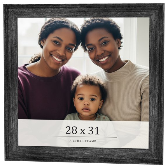28x31 Frame Black Real Wood Picture Frame Width 1.5 inches | Interior Frame Depth 0.5 inches | Barn