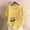 Yellow, variant on QUNYINEY Women Tshirt Summer Short Sleeve Floral Cotton Tunic Tops Crew Neck Casual Pullover Loose Fit Button Shirts