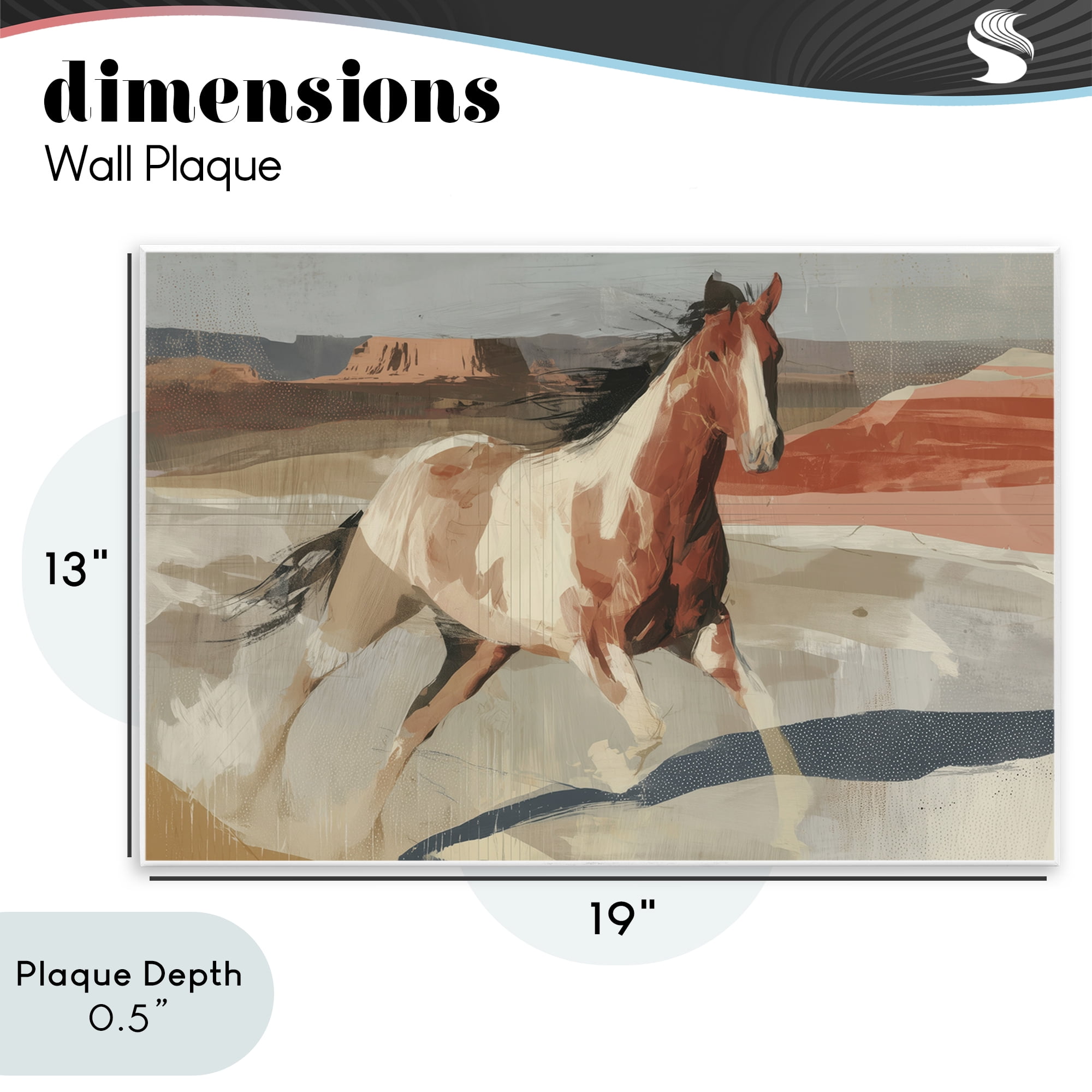 Stupell Industries Wild Horse Across Plains Wall Plaque Art, design by Chromatic Storm Studio