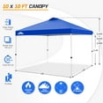 thumbnail image 5 of EAGLE PEAK 10'x10' Pop-up Canopy Tent with Wheeled Carry Bag, Easy Set Up Tent Canopy, Blue, 5 of 11