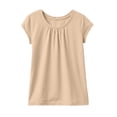 thumbnail image 6 of CLOISE Girls Short Sleeve Tee Shirts Tops Round Neck Casual Pullover Solid Color Summer Blouses Khaki 5-6T, 6 of 7