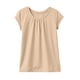 thumbnail image 5 of Camiseta Plegada de Color Sólido Estilo de Vestido de Verano de Manga Corta para Niños con Cuello Redondo Y Detalle Encofrado, Punto Suave Transpirable para Niños Primavera Y Uso Diario, 5 of 7
