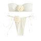 thumbnail image 2 of Acyse 2025 Womens Bikinis Clearance Juniors 2 Piece Rose Bikini Swimsuit Spaghetti Strap High Waisted Bathing Suit Beachwear, 2 of 4