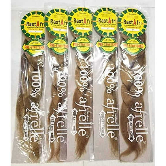 RastAfri Pre-Stretched Silky Braiding Hair (5 Single Packs, #27)