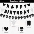 thumbnail image 3 of Cartel de cumpleaños de Halloween Neyeidru, calavera negra con purpurina, 3 of 7