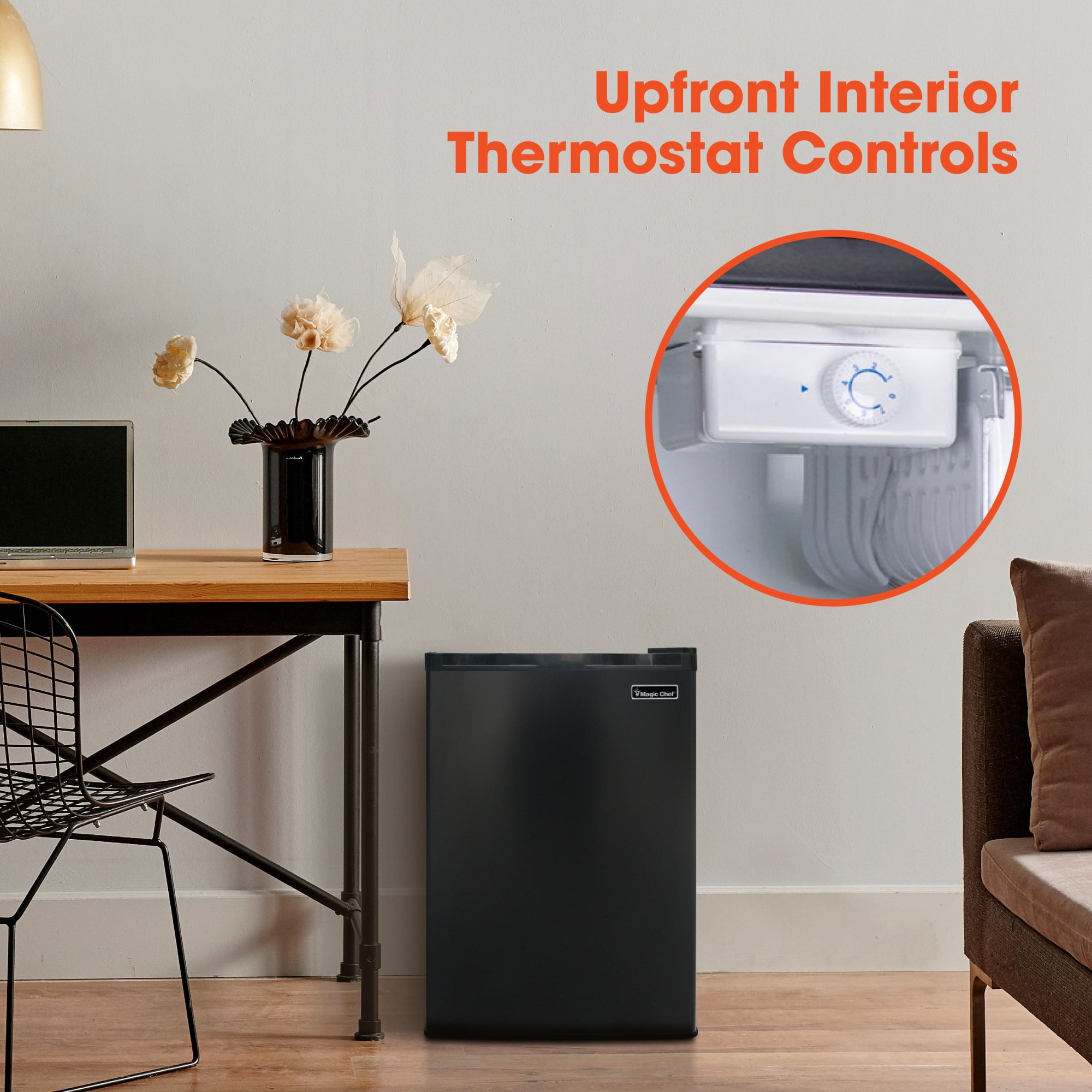 Magic Chef MCBR265BE 2.6 Cu Ft Portable Mini Refrigerator with