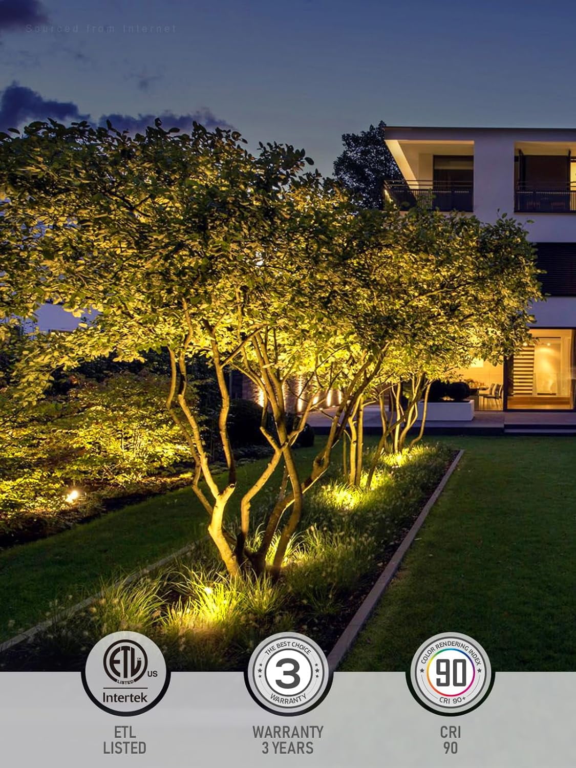 12 Pack LED Aluminum Landscape Well Light In Ground Outdoor, 3000K Warm White, IP67 Waterproof