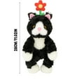thumbnail image 3 of 11.02Inch Soft Black Cat Stuffed Animals with Flower on the Head, Cuddly Soft Kitty Plushie Throw Pillow, Perfect Birthday Christmas New Year Valentine's Day Gifts for Women Girlfriend Teens Lover, 3 of 8