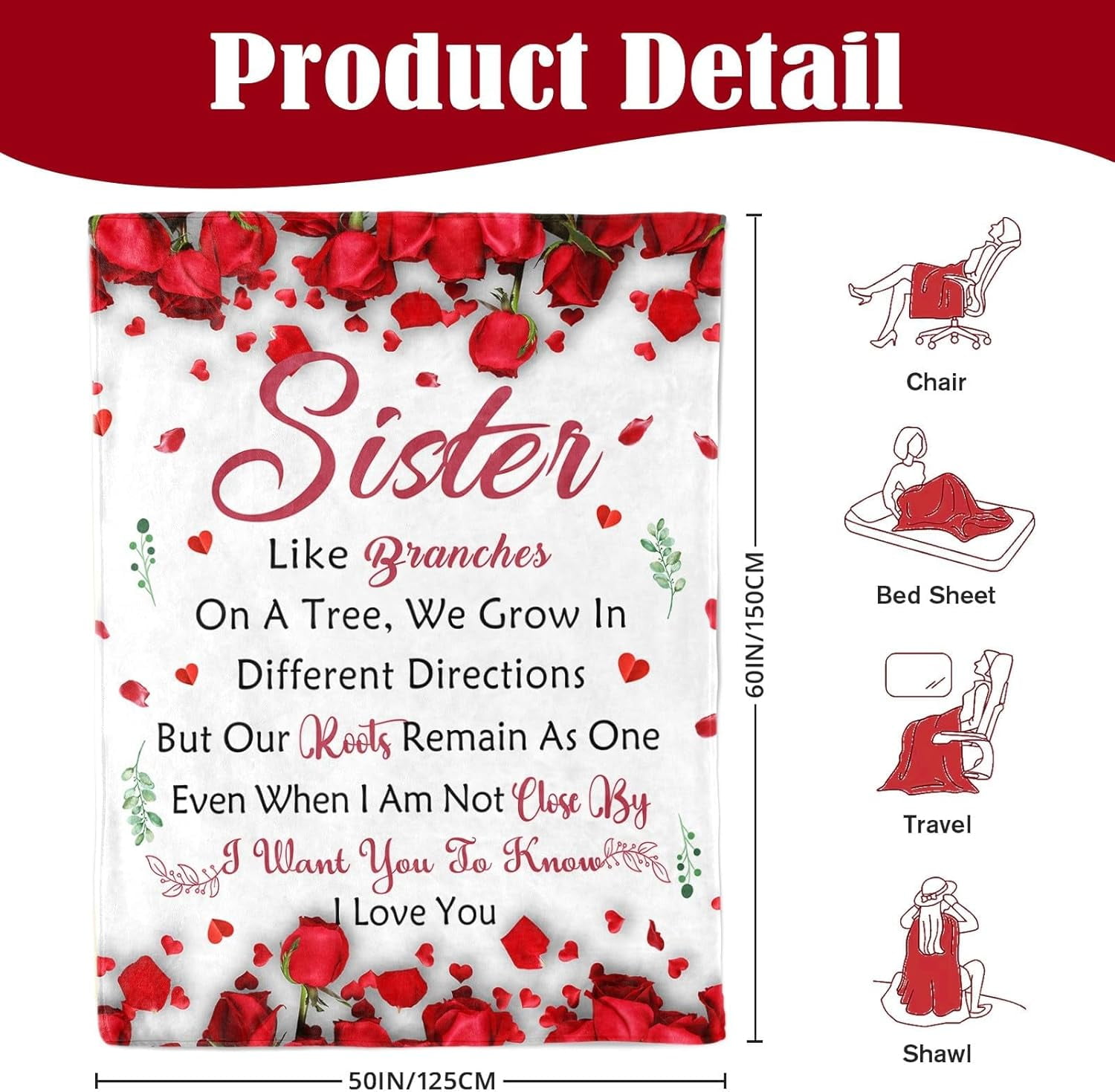 Sister Birthday Gifts, Sisters Gifts from Sister, Gifts for Sister, Sister Gifts for Women, Big Sister Gifts for Girls, Christmas Mothers Day Birthday Gifts for Sister, Sister Blanket