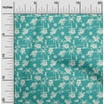 thumbnail image 2 of oneOone Velvet Turquoise Blue Fabric Tropical Sewing Material Print Fabric By The Yard 58 Inch Wide, 2 of 5