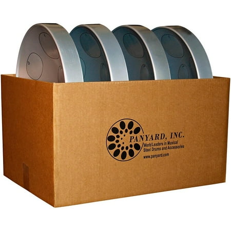 Panyard Jumbie Jam Educator's Steel Drum 4-Pack with Table Top Stands Silver