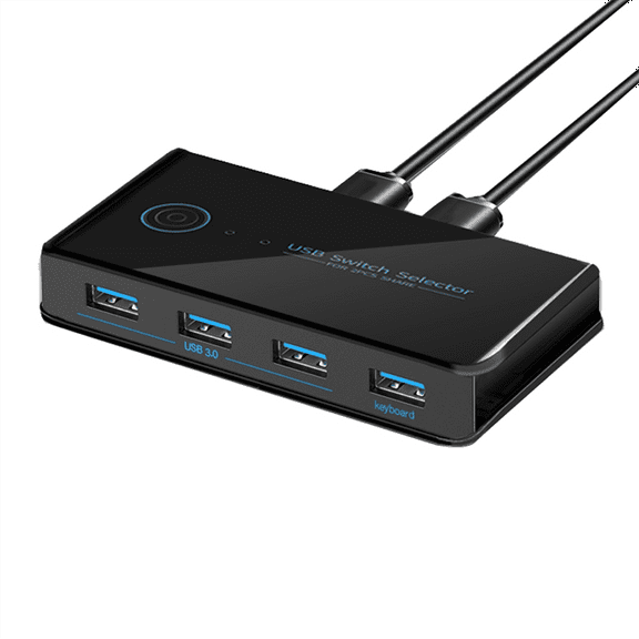 USB KVM Switch USB Shared Switcher 2 in 4 Out for Laptop PC Keyboard Mouse Printer USB Switch Hub Adapter USB 3.0 Hot