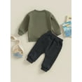 thumbnail image 4 of Bagilaanoe 2PCS Toddler Baby Boy Pants Set Letter Print Long Sleeve Sweatshirt Tops + Sweatpants 6M 12M 18M 24M 3T Kids Casual Sweatsuits, 4 of 9