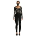 thumbnail image 2 of No Boundaries Juniors' Long Sleeve Floral Top with Face Mask, 2 of 6