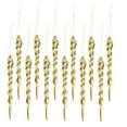 thumbnail image 6 of Gymnture 12Pcs Twisted Clear Icicle Ornaments for Xmas Tree - Golden, 6 of 10