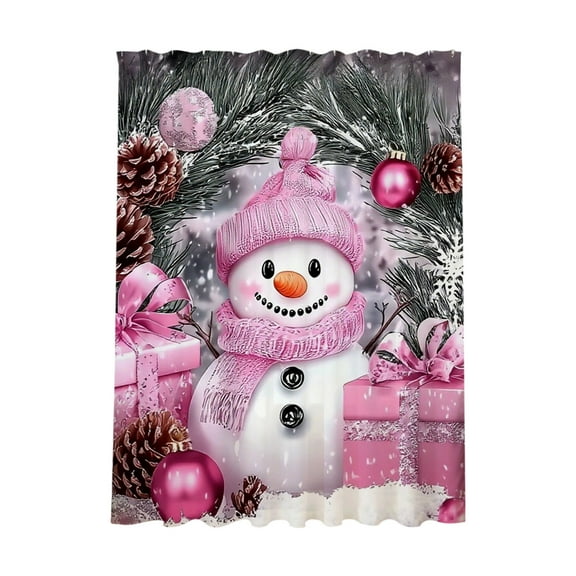 Virelaxpo 180x150cm Christmas Snowman Themed Shower Curtain for Bathroom Decoration, Multiple Festive Patterns Available, Polyester Material Durable Design