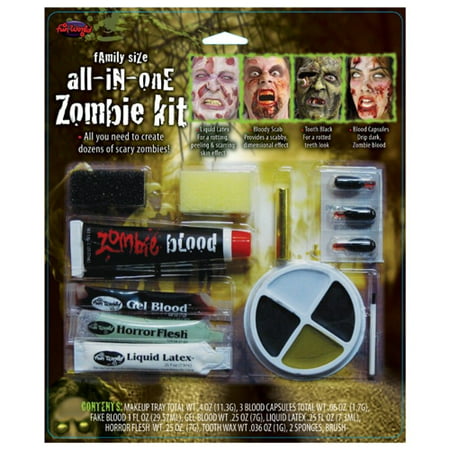 Family Size All In One Zombie Kit Costume Makeup FREE