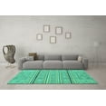 thumbnail image 3 of Ahgly Company Indoor Round Abstract Turquoise Blue Modern Area Rugs, 7' Round, 3 of 4