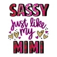 thumbnail image 2 of Girls' "SASSY JUST LIKE MY MIMI" Print 100% Cotton Short Sleeve T-Shirt, Loose Fit Casual Summer Tee with Playful Heart Design, Machine Washable, Black, 2 of 7
