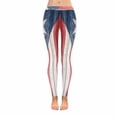 thumbnail image 1 of SUNENAT Vintage Puerto Rican Flag Wood Stretchy Capri Leggings Skinny Yoga Sports Pants Large, 1 of 4