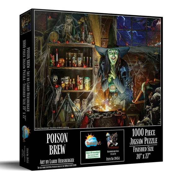 SUNSOUT INC - Poison Brew - 1000 pc Jigsaw Puzzle by Artist: Larry Hersberger - Finished Size 20" x 27" - MPN# 39454 - Halloween