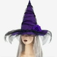 thumbnail image 6 of Halloween Witch Hat, Baroque Witch Hat, Gothic Queen Decoration, Mesh Witch Hat, Spooky Halloween Flower Decoration, 6 of 7