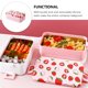 thumbnail image 4 of GAXIRE Fiambrera bento portátil de un nivel con diseño de fresa para microondas, ideal para picnics y adultos., 4 of 7