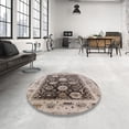 thumbnail image 4 of Ahgly Company Machine Washable Indoor Square Industrial Modern Brown Brown Area Rugs, 4' Square, 4 of 7