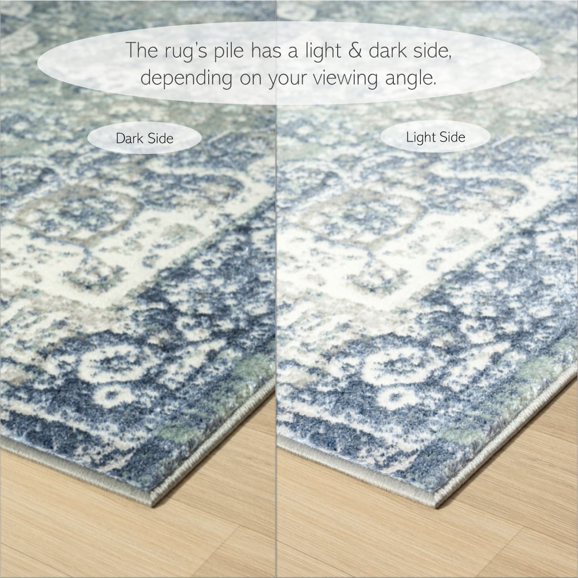 Ox Bay Bethany 5' x 7' Blue Medallion Durable Indoor Area Rug