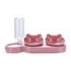 thumbnail image 1 of Cuencos triples para gatos, cuencos elevados e inclinados para agua y comida, suministros para mascotas, bebederos automáticos para exteriores, Rosa Rojo, 1 of 9