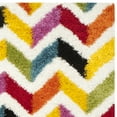 thumbnail image 4 of SAFAVIEH Aletha Colorful Chevron Kids Shag Runner Rug, Ivory/Multi, 2'3" x 5', 4 of 6