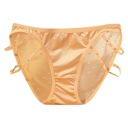 NKOOGH Womens Sexy Lace Mesh Bow Panties Sexy Underwear for Women T Back Low Waist Breathable Thong