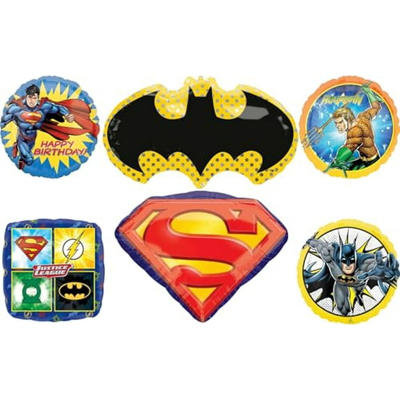 Justice League Birthday Party Supplies Emblem Balloon Bouquet Decorations
