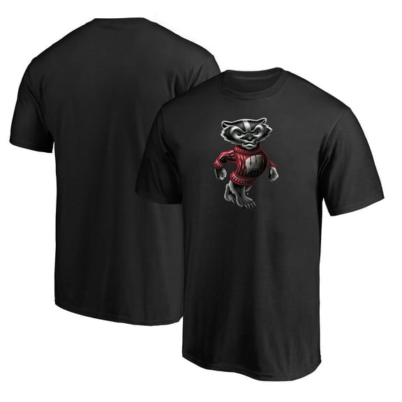 Men's  Black Wisconsin Badgers Midnight Mascot T-Shirt