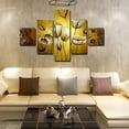 thumbnail image 4 of Labymos Golden Tulip Pattern 5 Piece Abstract Floral Hand-Painted Oil Paintings on Canvas Wall Art, 4 of 7