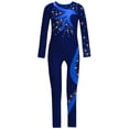 thumbnail image 3 of Haitryli Kids Girls Color Block Dance Leotard Sparkle Bodysuit Tank Ballet Unitards Gymnastic Catsuit Navy Blue 14, 3 of 5