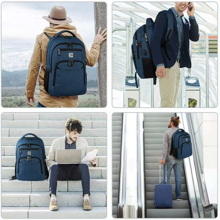 Bruno Cavalli Slim Business Travel Laptop Backpack USB Port Anti Theft Water Resistant Fits 15.6 Inch Laptop Walmart