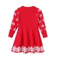 thumbnail image 4 of Girls' Christmas Dress Cotton Long Sleeve Sweater Dress with Christmas Elk Print, 4 of 8