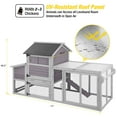 thumbnail image 3 of Aivituvin Mobile Chicken Coop with Wheels Expandable Hen House with Two-Section Nesting Box, Predator-Resistant Locks, UV-Resistant Roof, Large Poultry Cage, Gray, 3 of 7