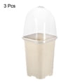 thumbnail image 3 of Unique Bargains 4' Square Nursery Pot Plastic Flower Plant Container with Cover 3 Pack White, 3 of 6