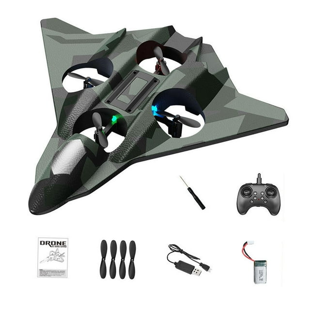 Avión de control remoto de espuma USB para niños, ligero y fácil de volar, 2,4 GHz RC Verde