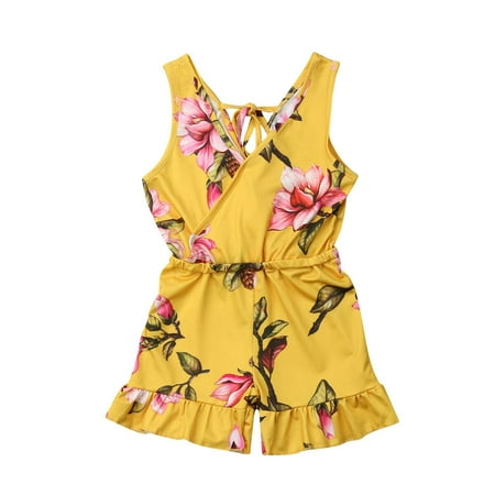 

Summer Toddler Baby Kids Girls Floral Romper Bodysuit Jumpsuit Outfit Clothes